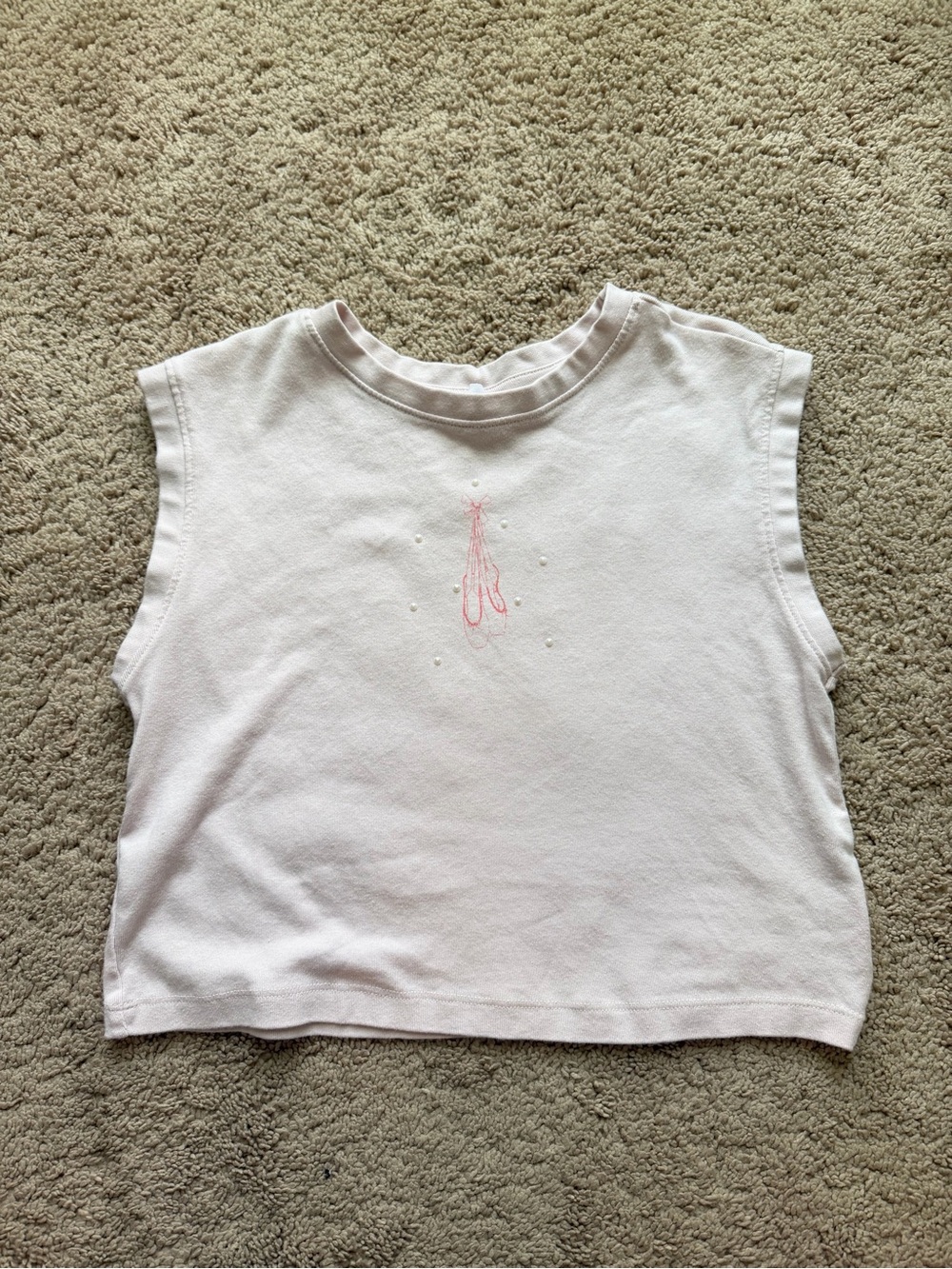 Pink Sleeveless Tee dancer print